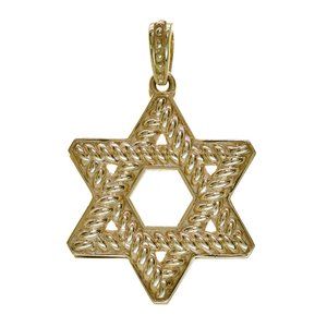 Classic Star Of David Pendant 14K Yellow Gold
